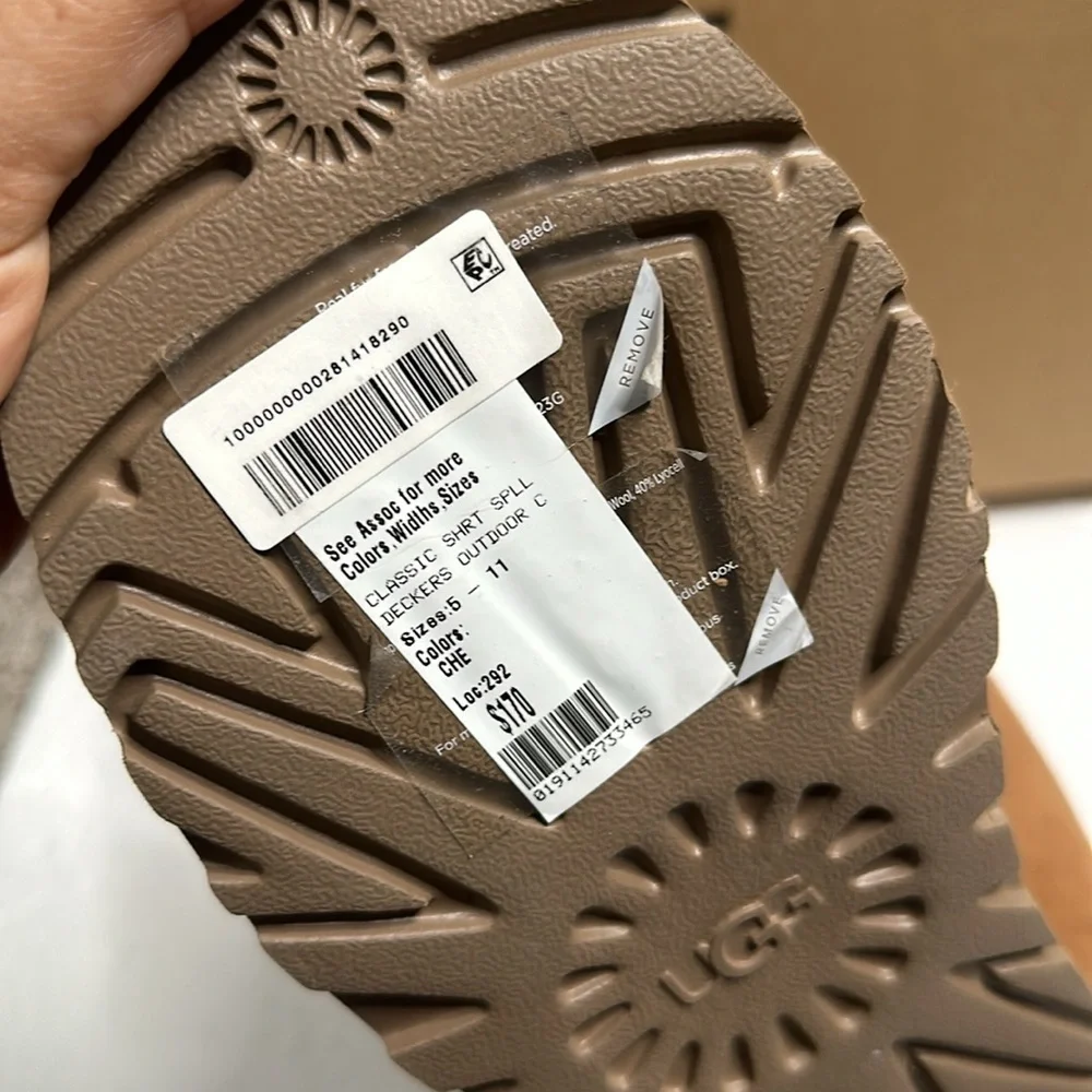 Ugg women classic short spill seam tan brown boot size 10new warm fall winter